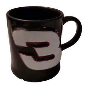Dale Earnhardt‎ Jr Black Coffee Mug with Raised #3 And Raised Name